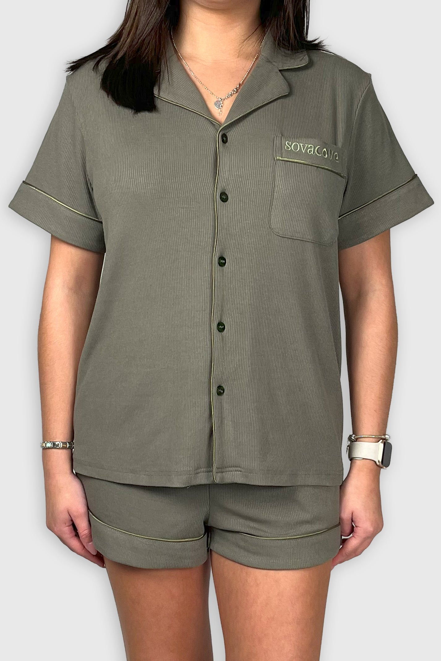 Stone Olive - Short Sleeve Top