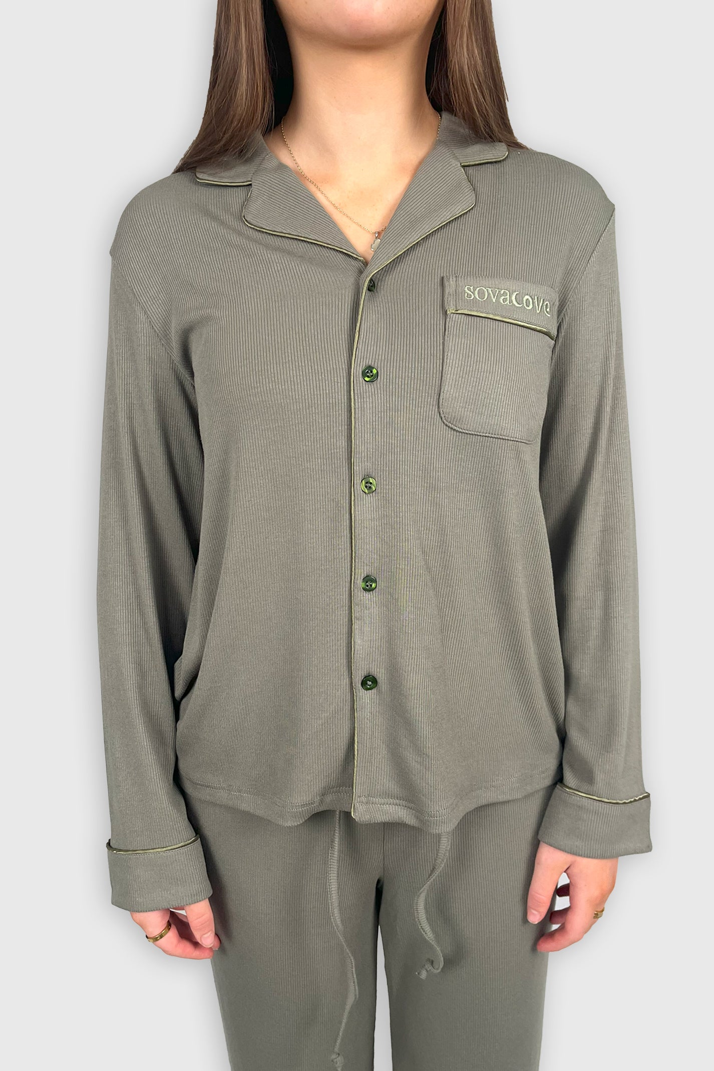 Stone Olive - Long Sleeve Top