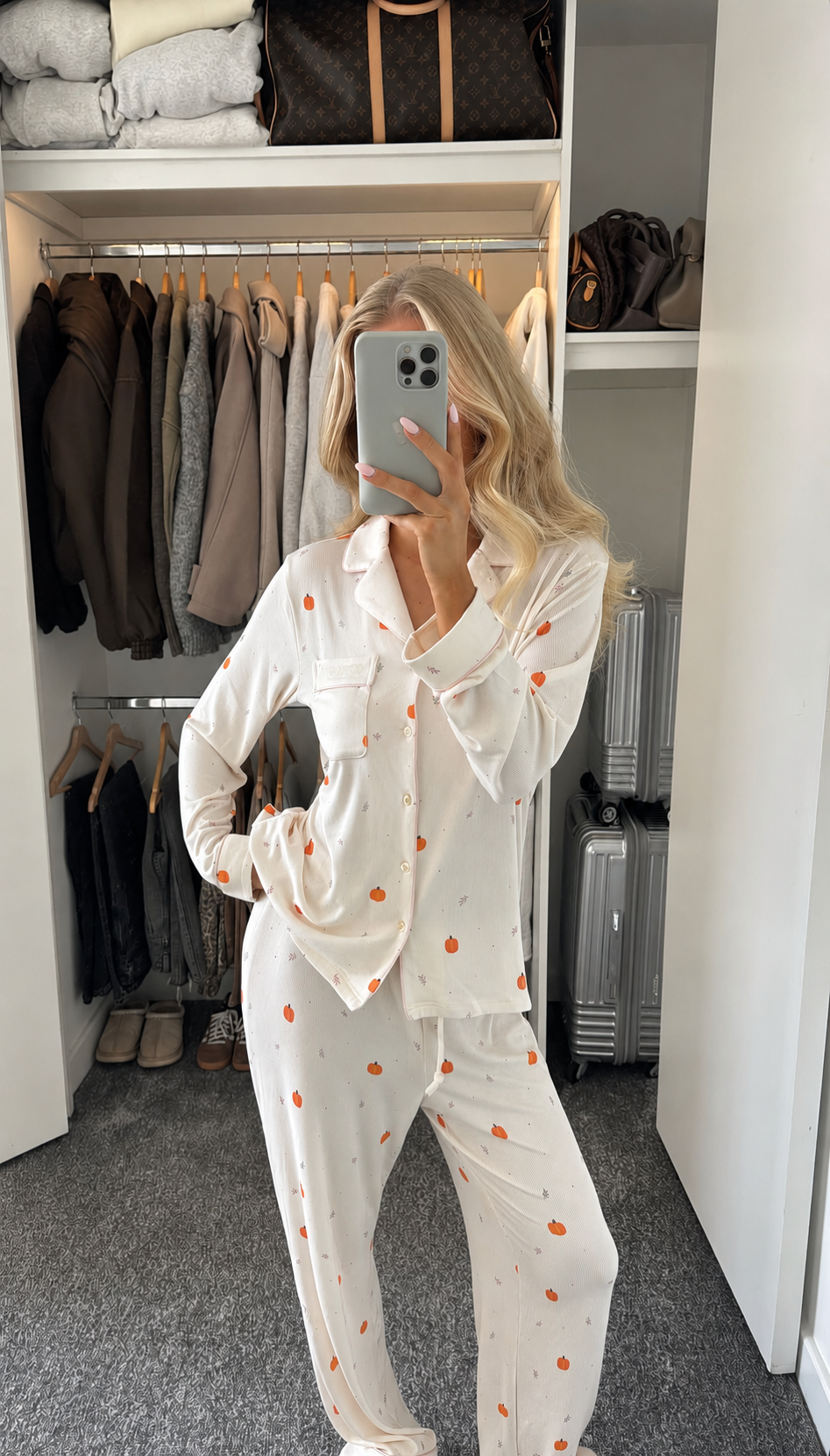 Long Pumpkin Pyjama Set