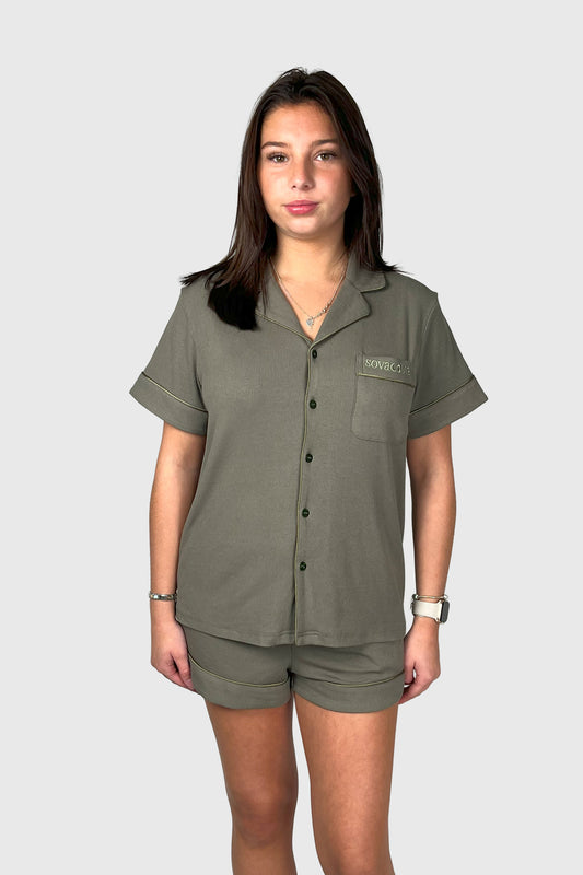 Stone Olive - Short Sleeve Top