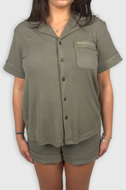 Short Stone Olive Pyjama Set
