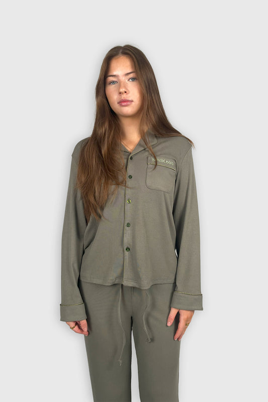 Stone Olive - Long Sleeve Top